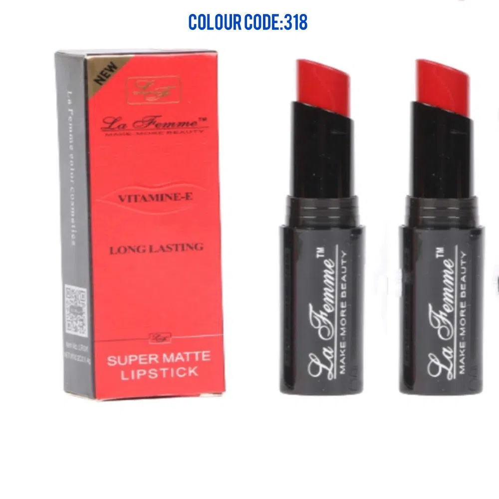 LA Femme Super Matte Vitamin-E Lipstick Color 318  England (3.4 gm)