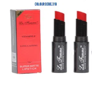 LA Femme Super Matte Vitamin-E Lipstick Color 318  England (3.4 gm)
