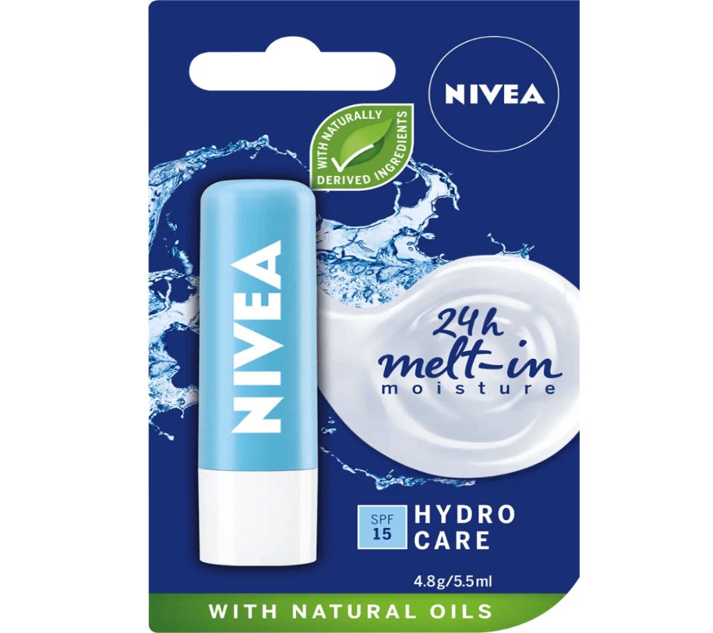 NIVEA Lip Balm, Hydro Care with SPF 15, 4.8g imported from Australia