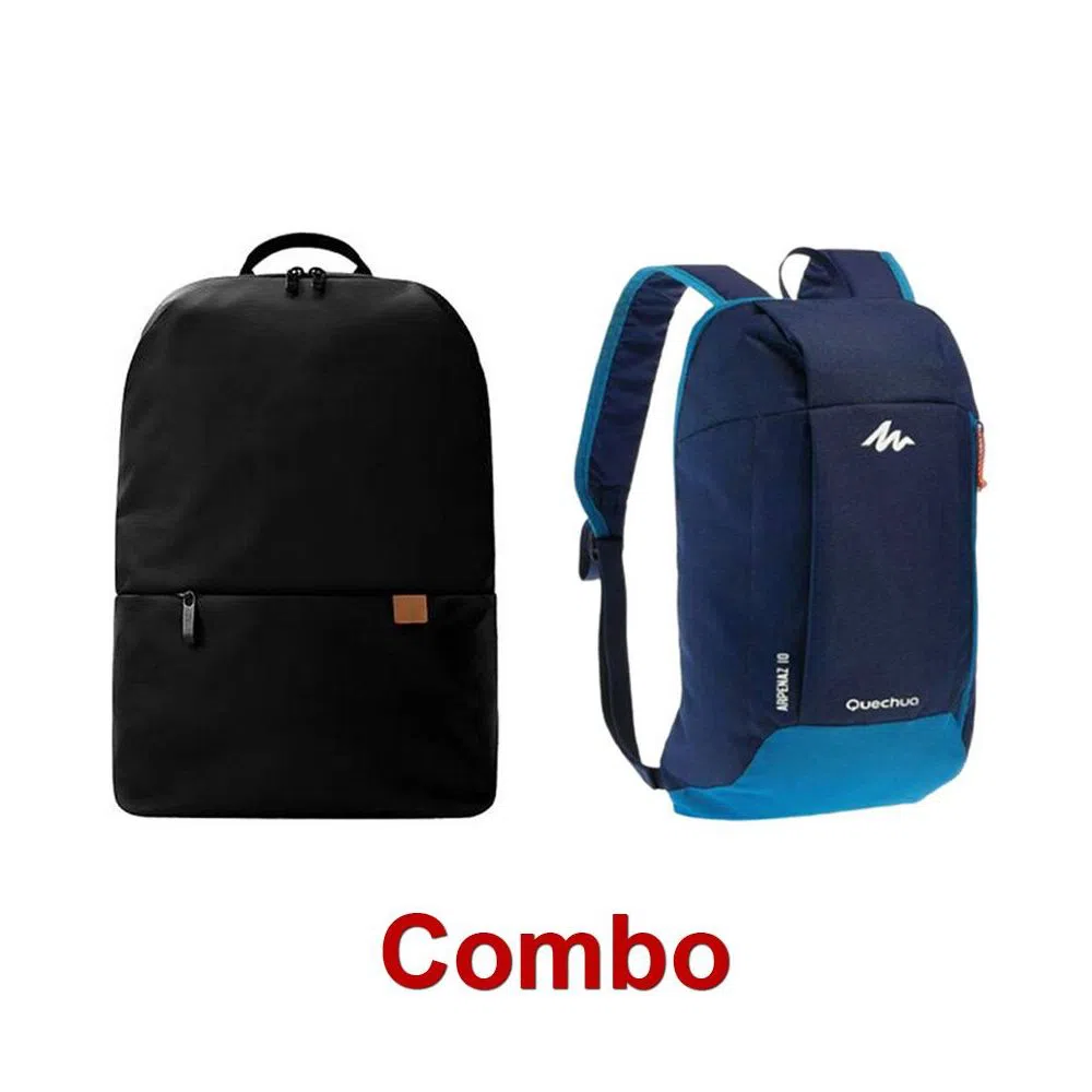 combo quechua small travel bag college casual backpack