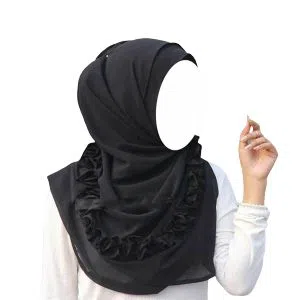 Ready To Wear Instant Hijab Scarf Muslim Shawl Islamic Hijabs Arab Wrap Head Scarves - Black