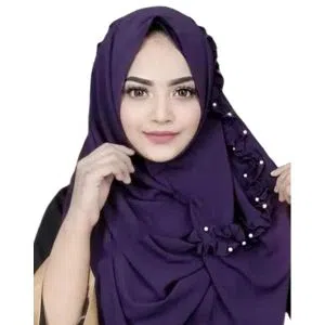 Ready To Wear Instant Hijab Scarf Muslim Shawl Islamic Hijabs Arab Wrap Head Scarves - Purple