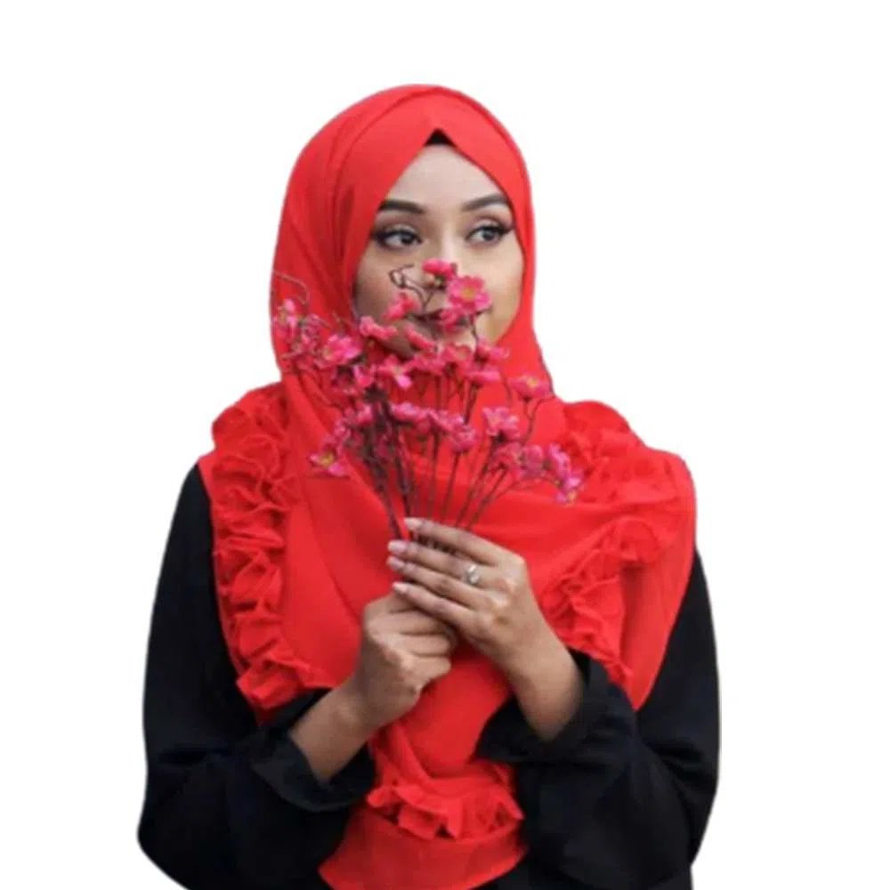 Ready To Wear Instant Hijab Scarf Muslim Shawl Islamic Hijabs Arab Wrap Head Scarves - Red