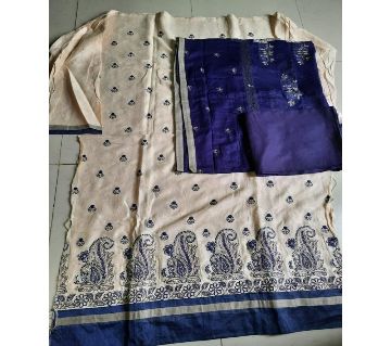 Unstitched Embroidered Cotton 3 Piece