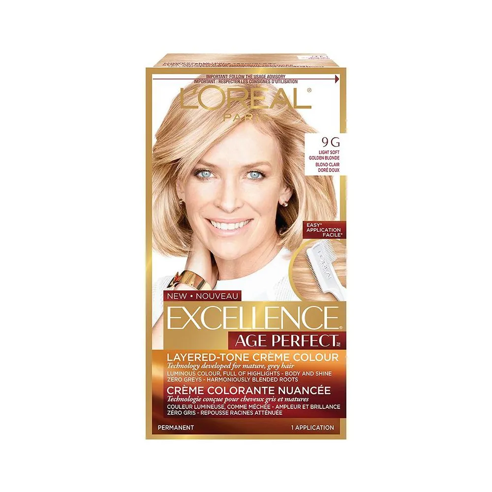 LOreal Excellence Age Perfect Creme Colour - 9G Light Soft Golden Blonde Made In UK