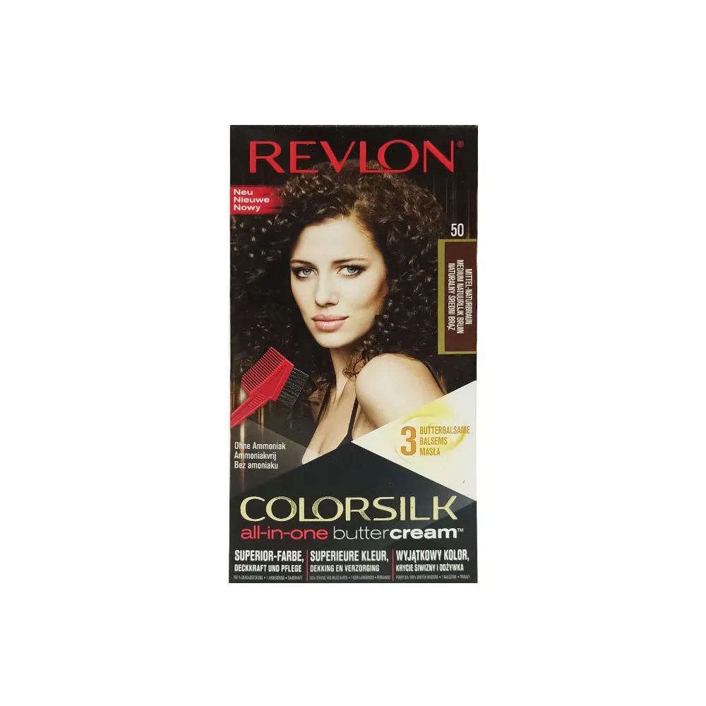 Revlon Colorsilk All-In-One Buttercream Hair Colour - 50 Medium Natural Brown