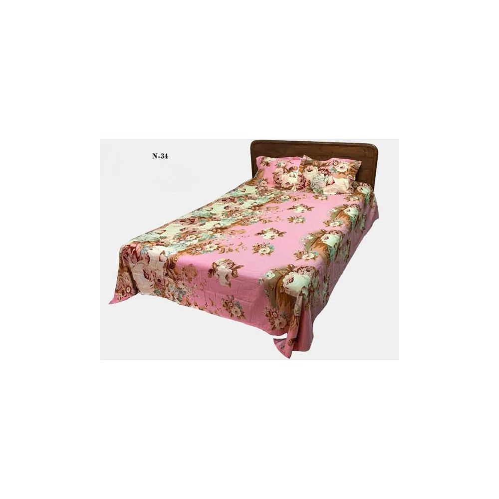 100% Cotton Bedsheet and Pillow Cover | N-34