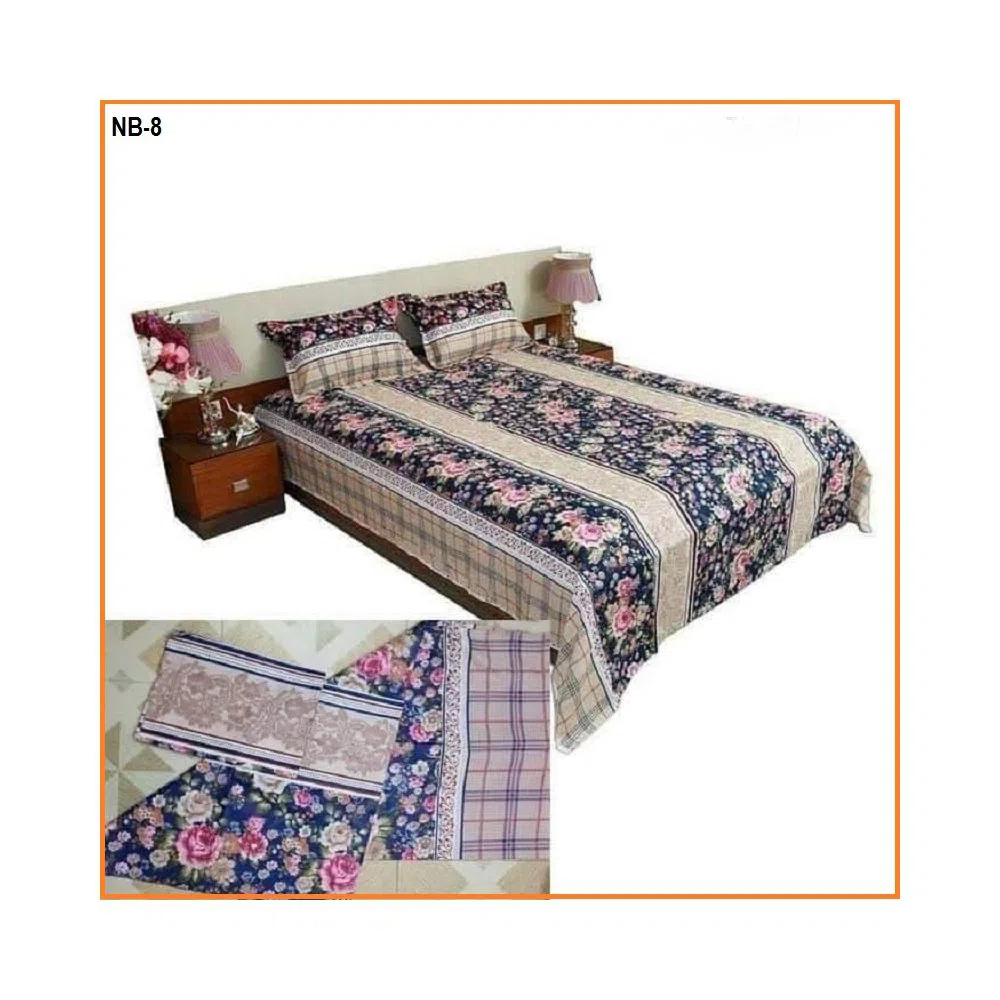 Classic Cotton King Size Bed Sheet Set | NB-08