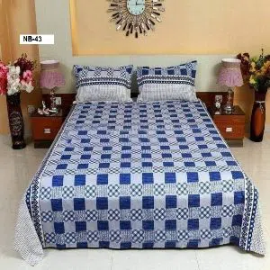 Classic Cotton King Size Bed Sheet Set | NB-43