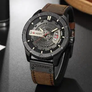 curren watch leather belt