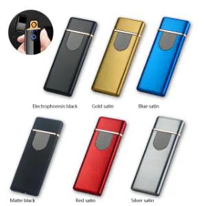 USB Rechargeable Electric Touch Sensor Metal Cigarette Lighter Charging Lighters