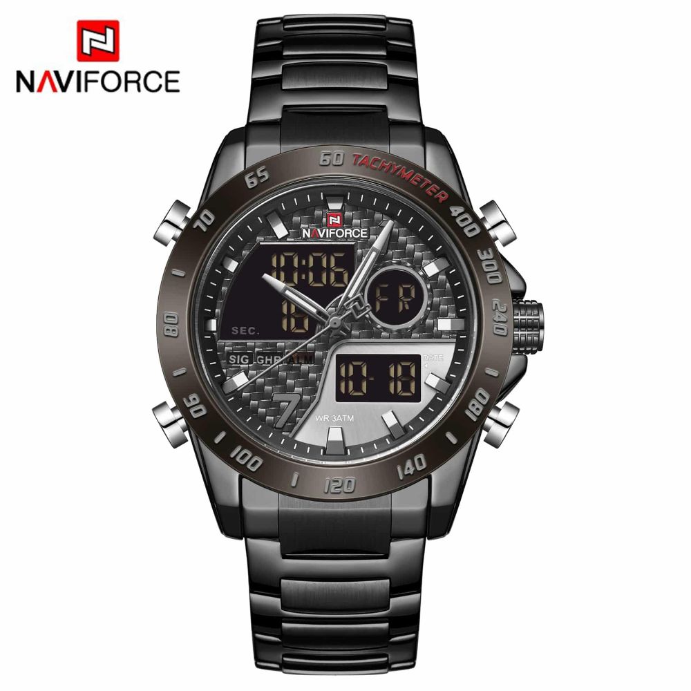 NAVIFORCE NF9171 Black Stainless Steel Wrist Watch