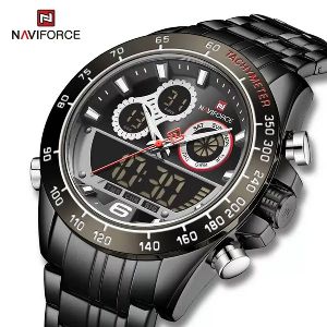 NAVIFORCE NF9188 Black Stainless Steel Wrist Watch