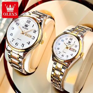 OLEVS 5567 Fashion Couple Watch Stainless Steel