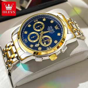 OLEVS 2889 Gold Blue Watch for Men