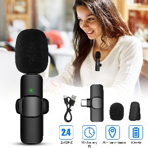 K8 Wireless Lavalier Microphone Upgraded Plug-Play Auto-Syncs Mic For Vlogs Interview