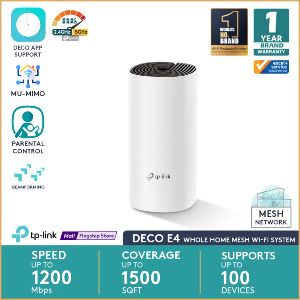 TP-Link Deco E4 AC1200 Router Whole Home Mesh Wi-Fi System 1 Pack