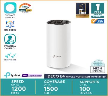 TP-Link Deco E4 AC1200 রাউটার - Whole Home Mesh Wi-Fi System 1 Pack