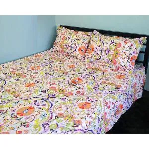 home-tex-cotton-multicolor-king-size-bed-sheet-with-two-matching-pillow-covers