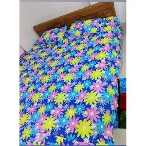 home-tex-cotton-multicolor-king-size-bed-sheet-with-two-matching-pillow-covers
