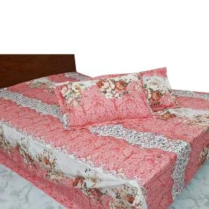 home-tex-cotton-multicolor-bed-sheet-with-two-matching-pillow-covers