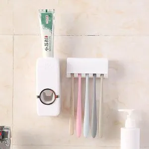 Toothpaste Dispenser And Brush Holder Set