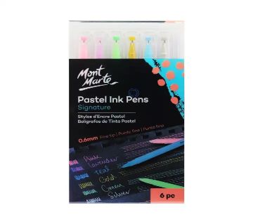 MONT MARTE Pastel Ink ফাইন টিপ সিগনেচার পেন - 6pcs