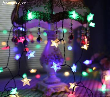 Star ফেয়ারি ডেকোরেটিভ লাইট - 28pcs - 13ft / Room Decoration Light/ Star Fairy Lights / Rice Lights/ Party Lights/ Christmas Light/ Weeding Party Lig