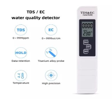 TDS EC টেম্পারেচার টেস্টার মিটার পেন 3 In1 Function Conductivity Water Quality Measurement Tool TDS&EC Tester 0-5000ppm
