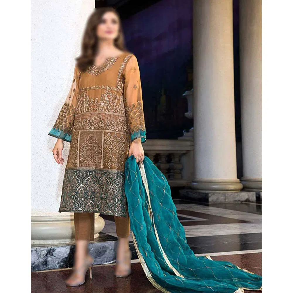 Chimmer Vol-04 2021 Unstitched Embroidered Chiffon Medallion CHM -25