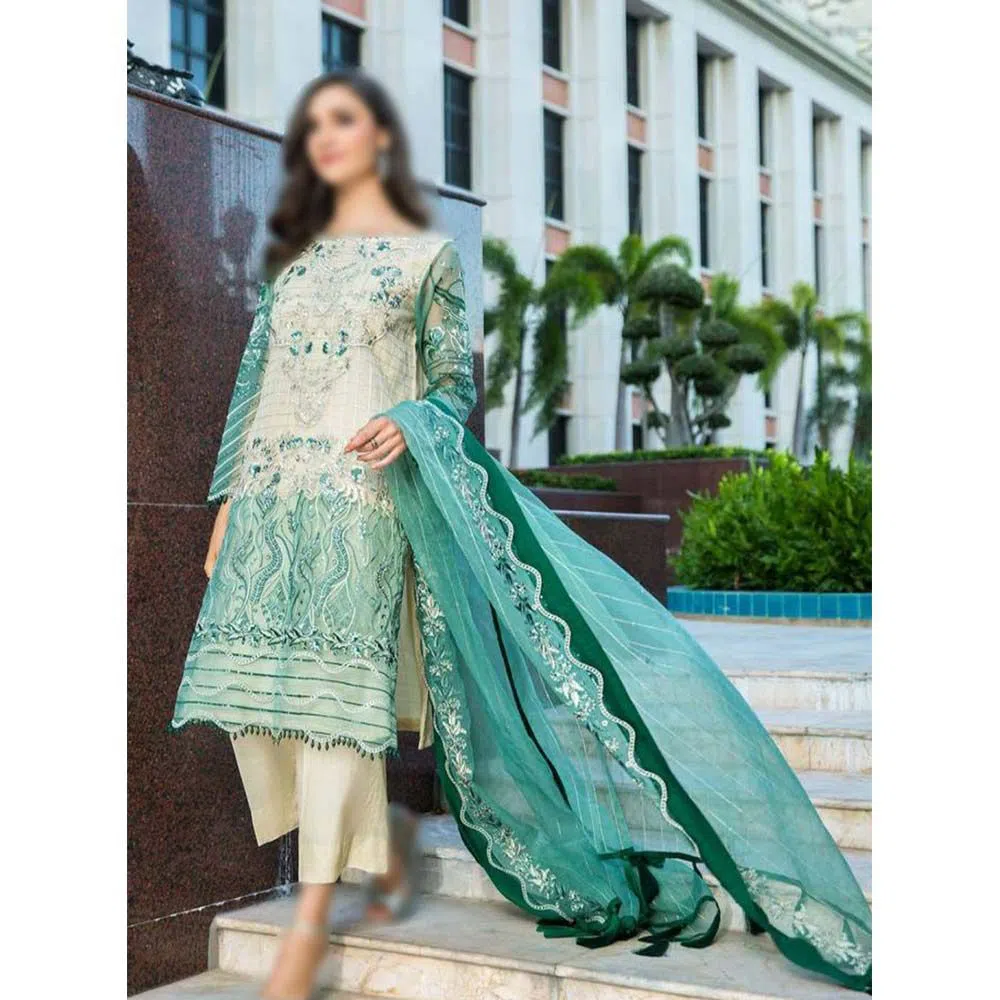Chimmer Vol-04 2021 Unstitched Embroidered Chiffon Mint Flare CHM-31