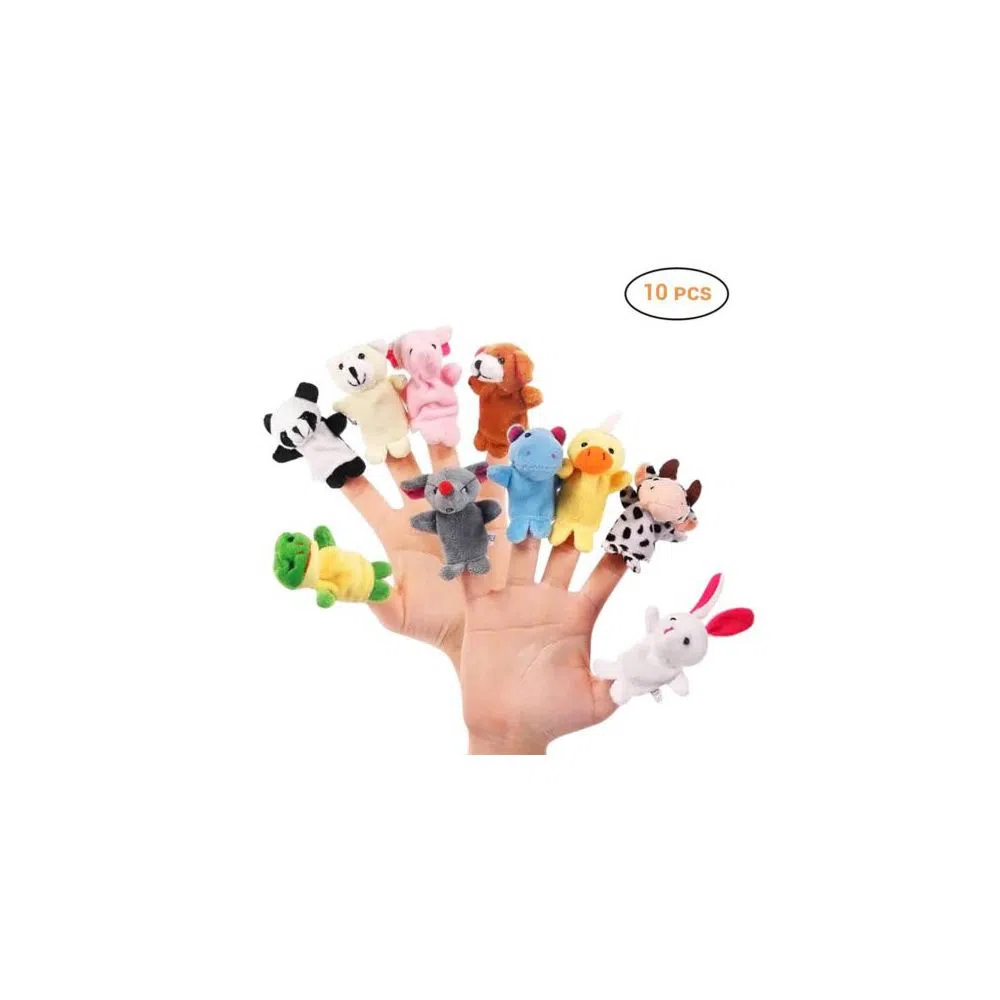 10pcs/set Cartoon Animal Finger Puppet Plush Toys for Children