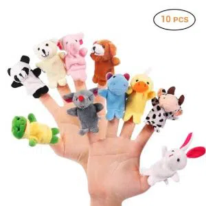10pcs/set Cartoon Animal Finger Puppet Plush Toys for Children