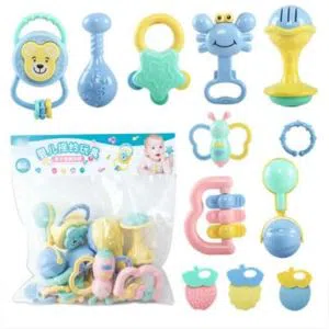 Baby Rattle Toys with soft Teether & Hand Grip Set