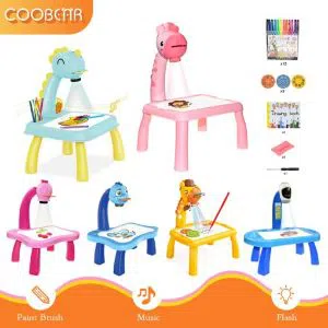 Kids Educational Learning LED projector Painting Art Drawing Table Light