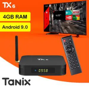Tanix TX6 4GB RAM Android 9.0 Smart TV Box - Black