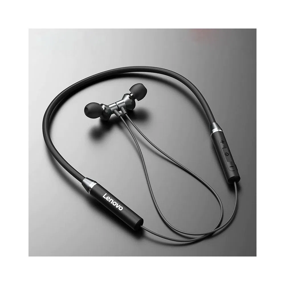 Lenovo HE05 Metal Neckband Bluetooth Earphone - Black