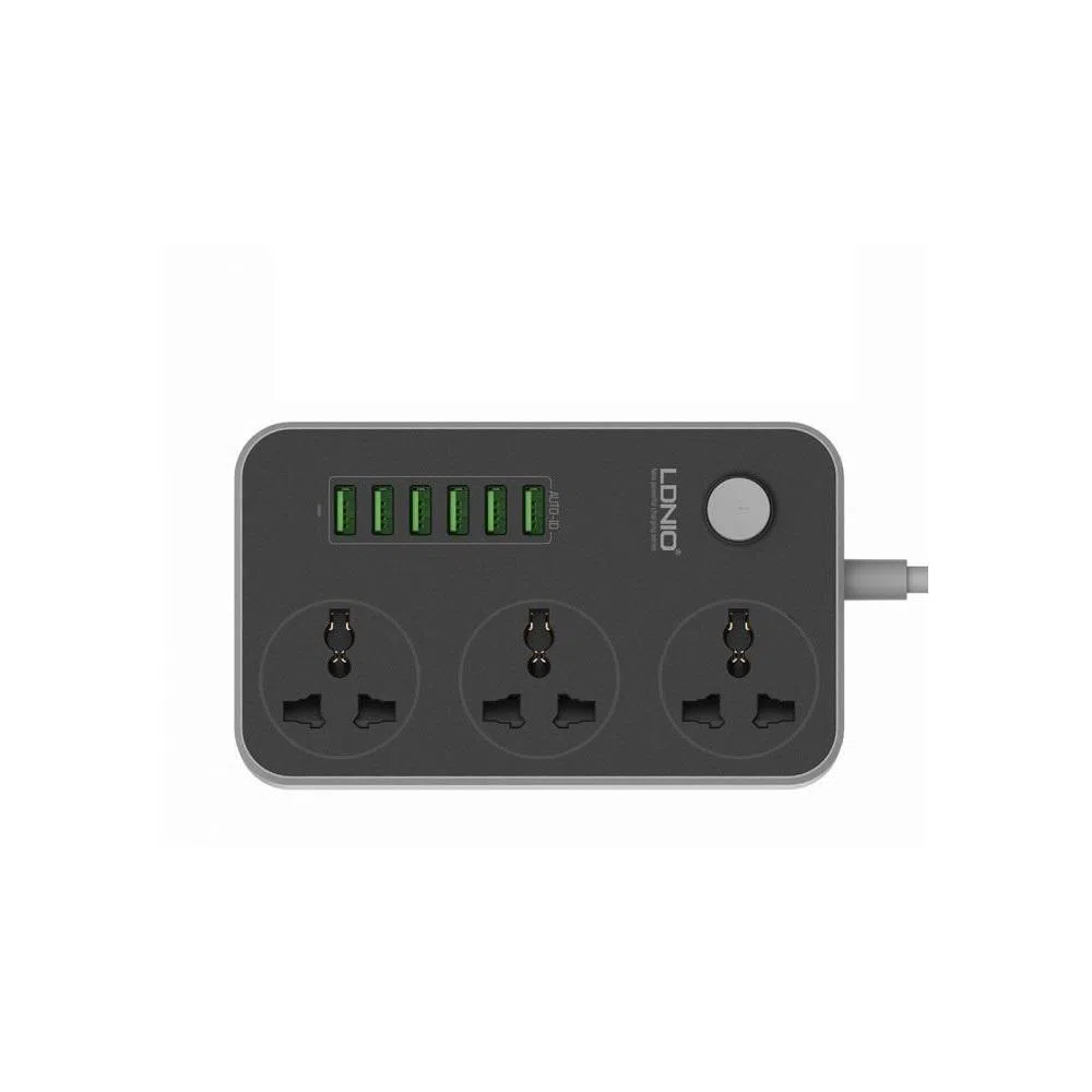LDNIO 6 USB Multiplug - 3 Port - Black