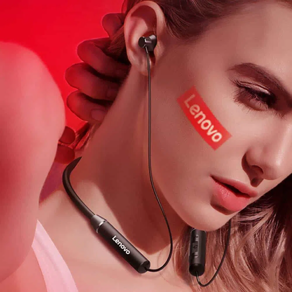 Lenovo HE06 Wireless Neckband Earphone - Red