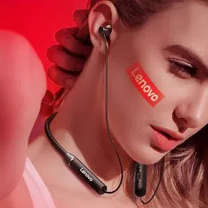 Lenovo HE06 Wireless Neckband Earphone - Red