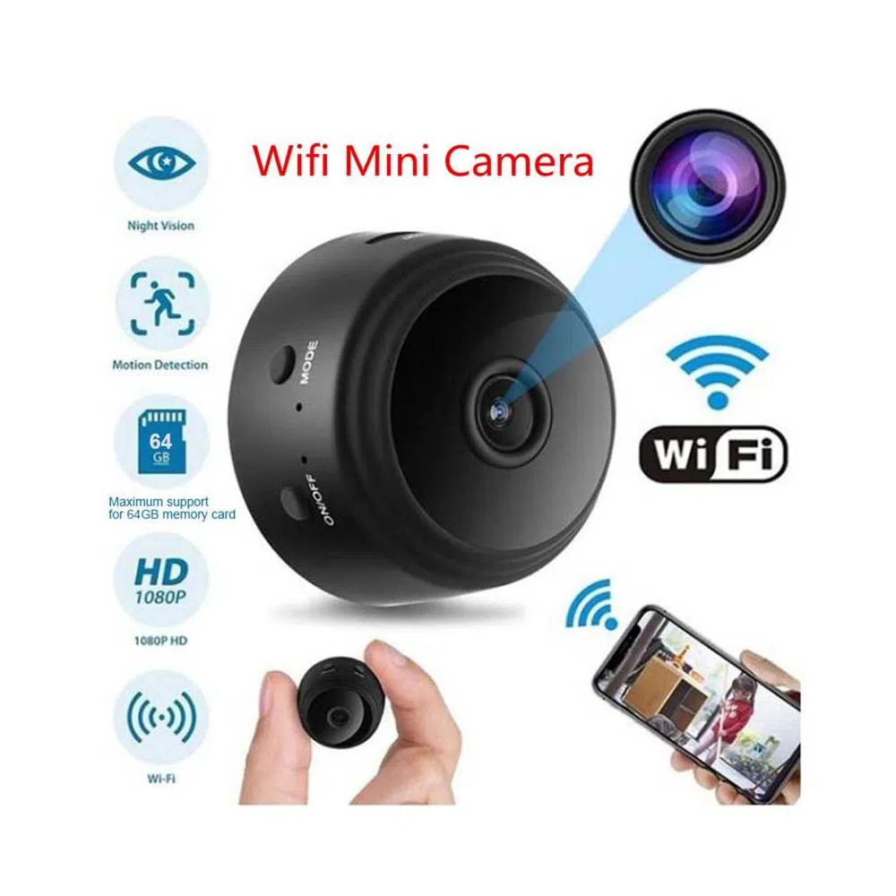 A9 Mini Wifi IP Camera - 1080P - Black - DB-01
