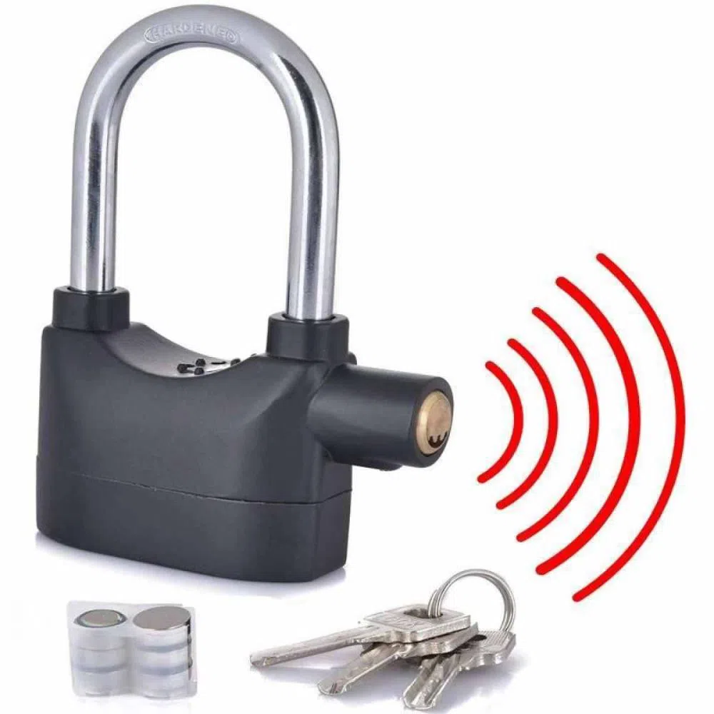 Stainless Steel Security Alarm Lock - Black