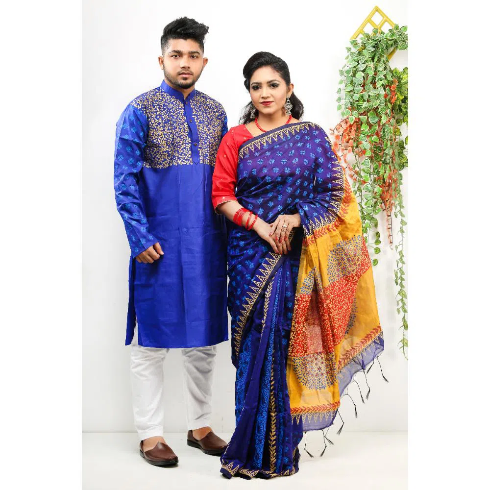 Puja Special couple sharee and punjabi 