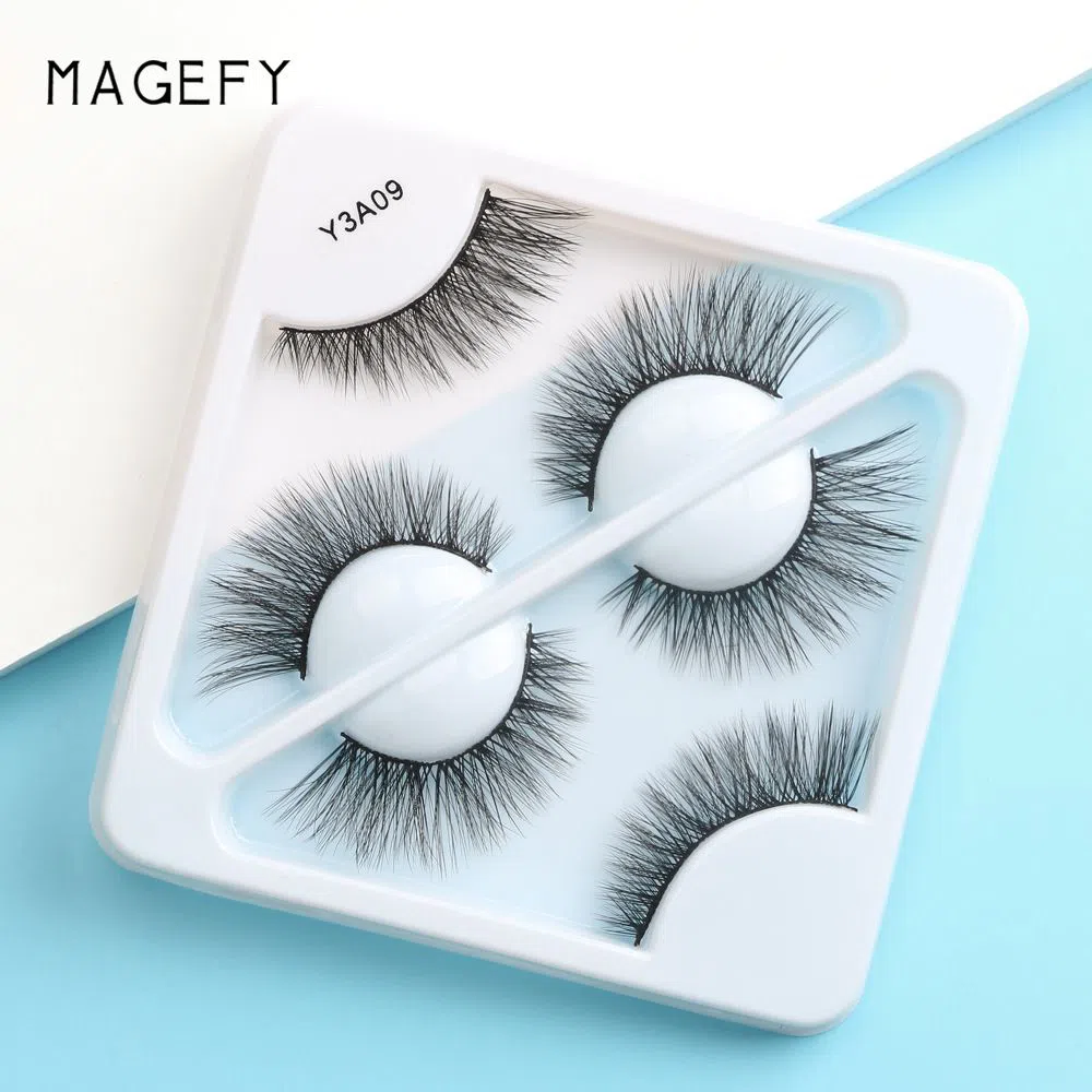 Maange 3 Pair 3D Natural Mink Eyelashes Y3A09 china