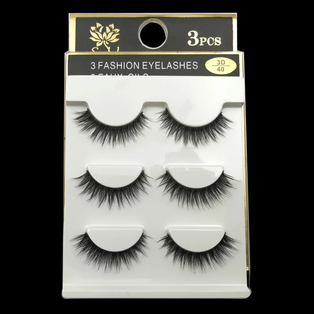 Maange 3 pairs false 3D mink eyelashes 3D40 china