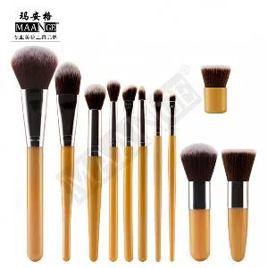 MAANGE 11pcs/set Makeup Brush Sets Blush Foundation Powder Brush Cosmetic Beauty Tool Bambo Color-China