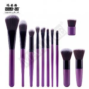 MAANGE 11pcs/set Makeup Brush Sets Blush Foundation Powder Brush Cosmetic Beauty Tool Purple Color-China
