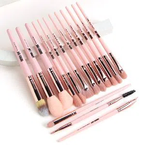 MAANGE 15Pcs Makeup Brushes Set Professional Natural-Synthetic Hair Makeup Brush Foundation Powder Contour Eyeshadow Tool Pink Color-China