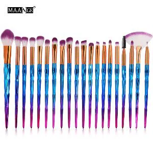 Maange 20pcs Diamond Makeup Brushes Set Foundation Brush Comestic Make Up Tools Blue Gradient -China
