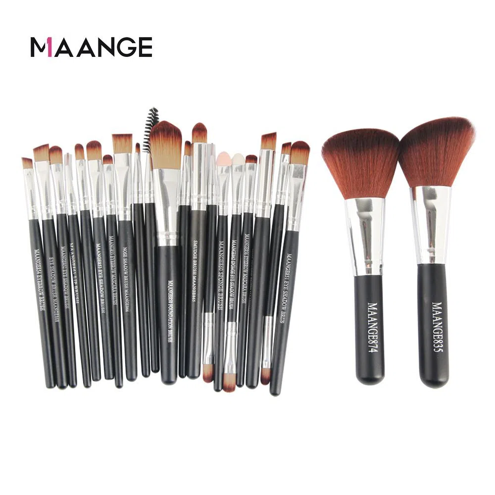 MAANGE 22PCS Makeup Brushes Set Professional Cosmetic Brush Foundation Powder Bulsh Eyeshadow Eyeliner Lip Make Up Brush Tools Black color -China